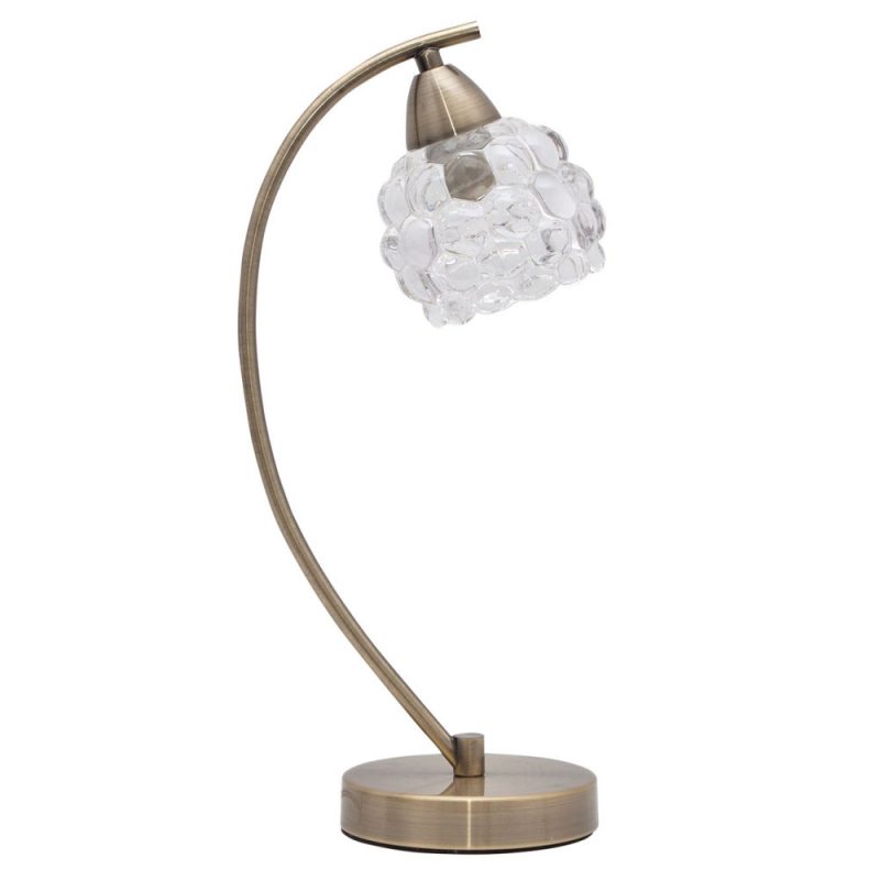 Lámpara de mesa 1xE14 metal tulipa cristal Glass