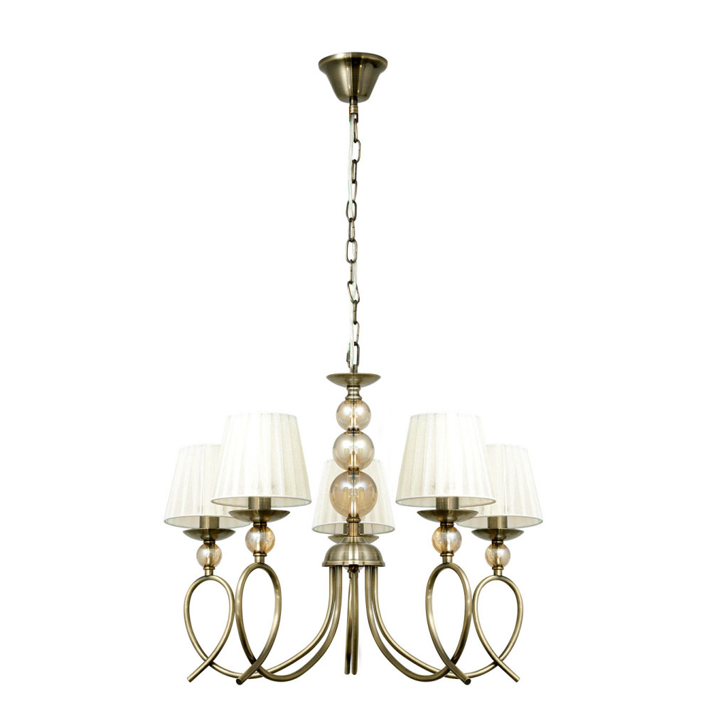 Lámpara 5 luces pantallas esféras Rin Lámpara 5 luces pantallas esféras Rin