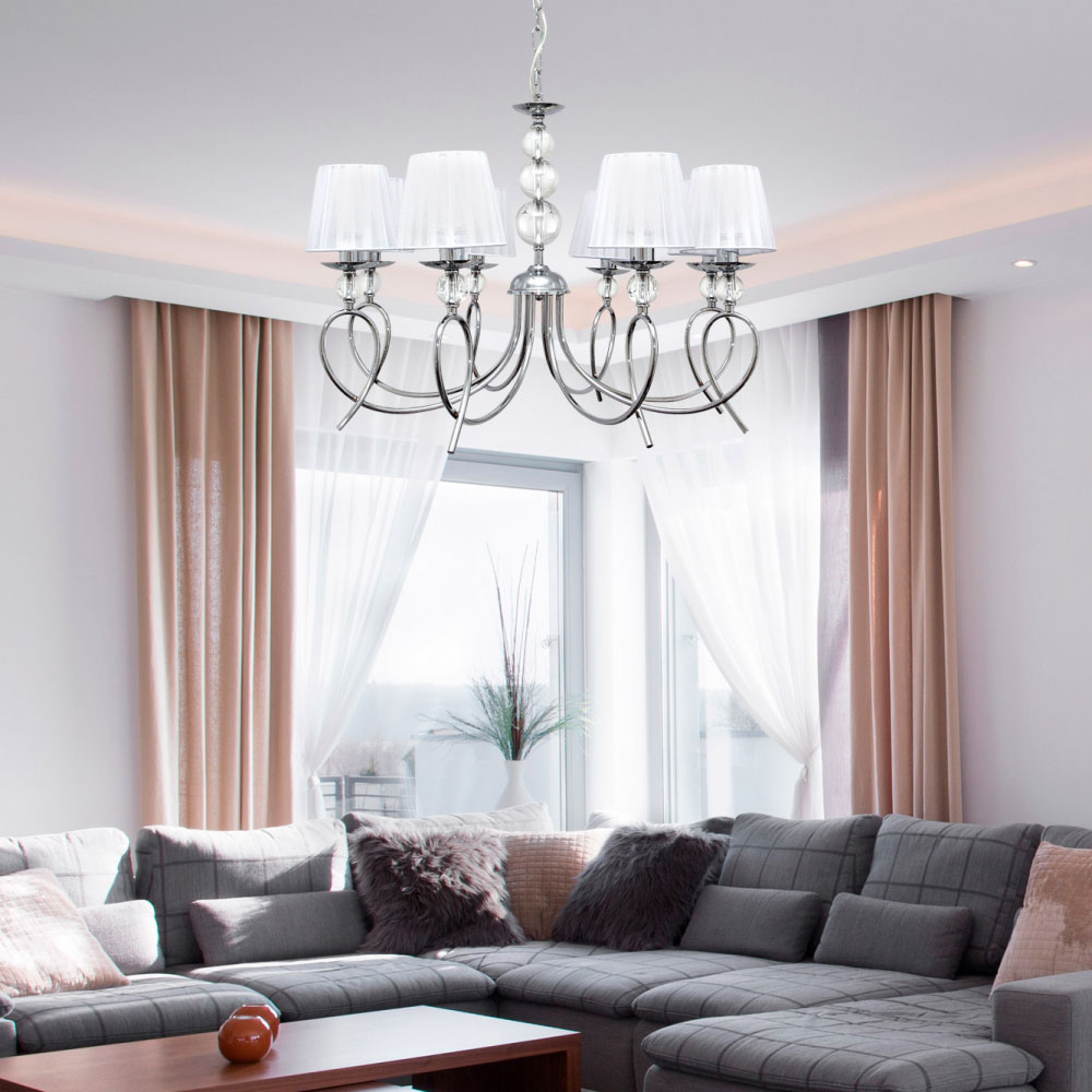 Lámpara 8 luces pantallas esféras Rin Lámpara 8 luces pantallas esféras Rin