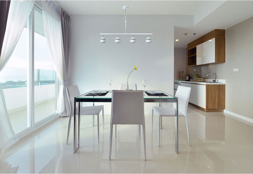 Lámpara techo 4 focos orientables lineal Beethoven