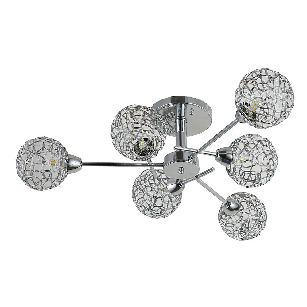 Lámpara techo 6 luces tulipa esférica Speke