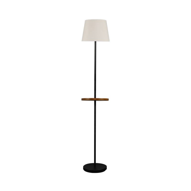 Lámpara de suelo con pantalla y mesa Acero