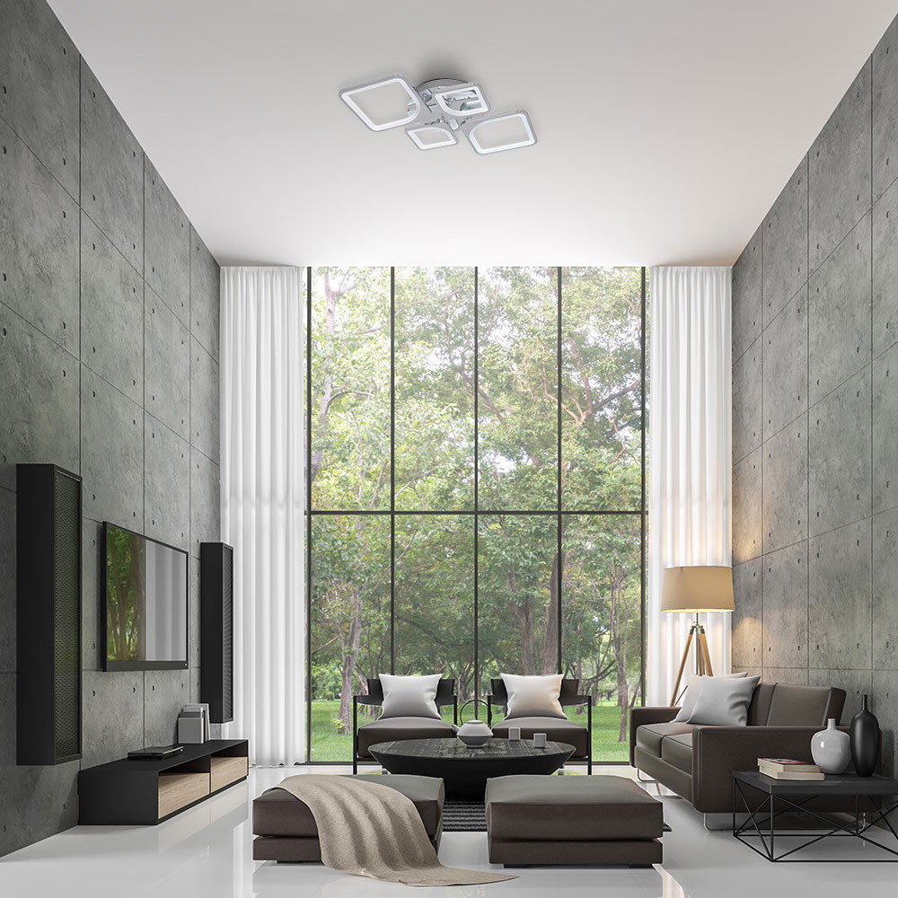 Plafón led 86W cromo 3 tonos regulables Elara