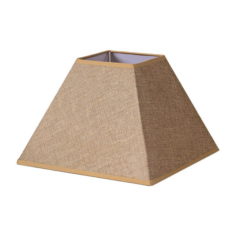 Pantalla piramidal marrón saco yute rosca E27 Divos