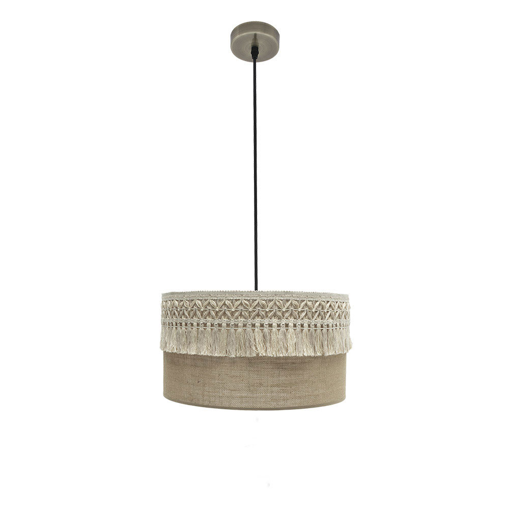 Lámpara colgante pantalla saco pasamanería hilos 40 cm Ekaterina