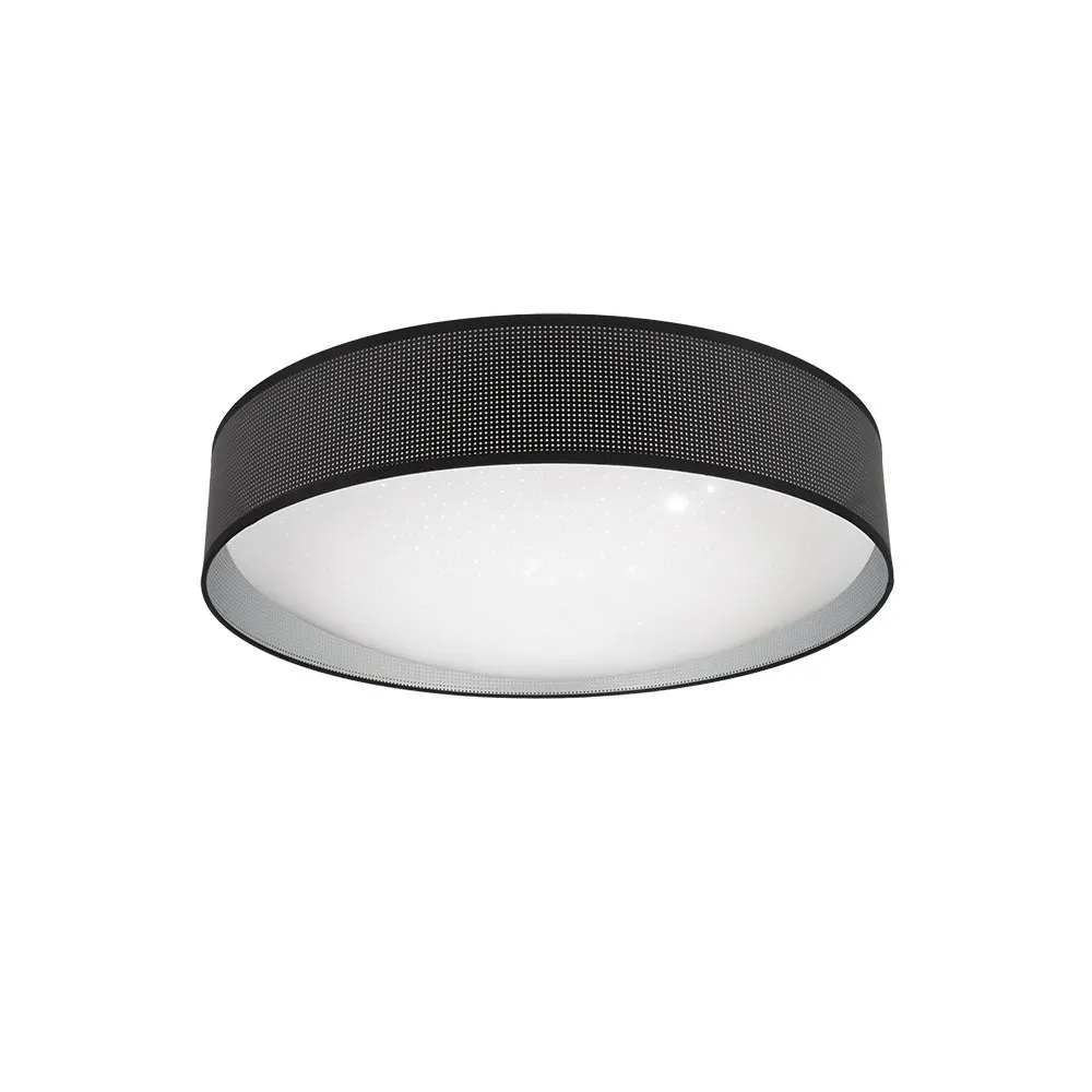 Plafón led redondo pantalla negra y plata 59 cm Anastasia Plafón led redondo pantalla negra y plata 59 cm Anastasia