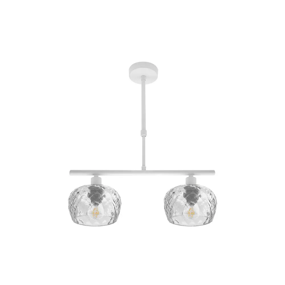 Lámpara 2 luces lineal tulipa cristal Estela Lámpara 2 luces lineal tulipa cristal Estela