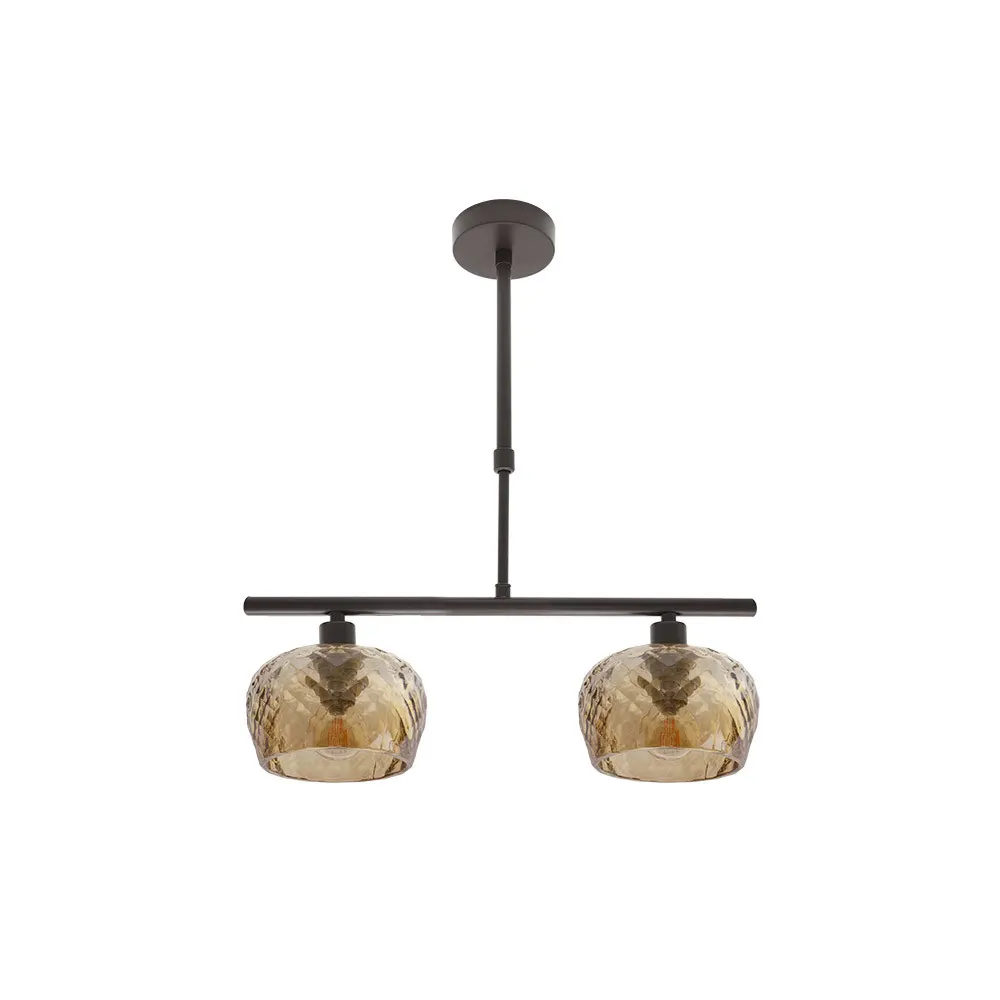 Lámpara 2 luces lineal tulipa cristal Estela Lámpara 2 luces lineal tulipa cristal Estela