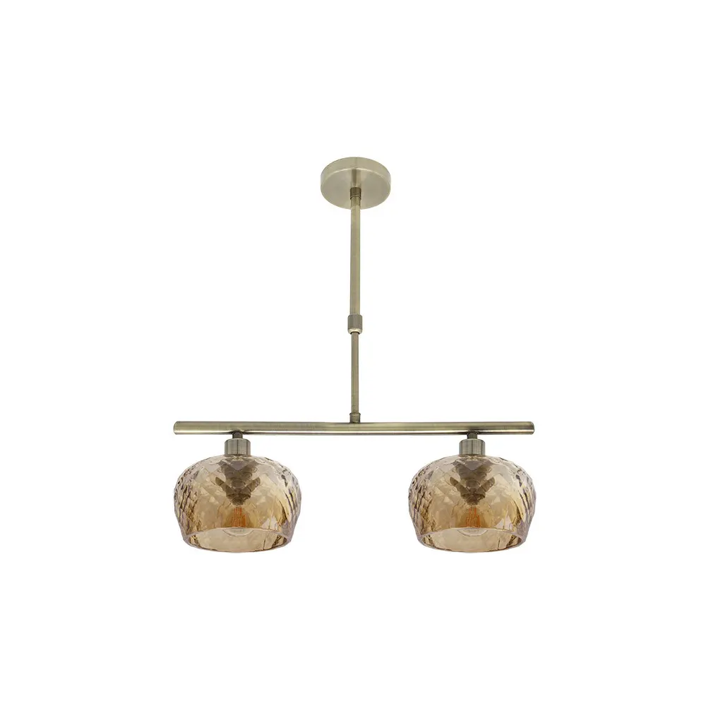 Lámpara 2 luces lineal tulipa cristal Estela Lámpara 2 luces lineal tulipa cristal Estela