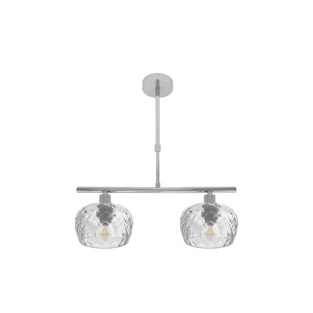 Lámpara 2 luces lineal tulipa cristal Estela Lámpara 2 luces lineal tulipa cristal Estela