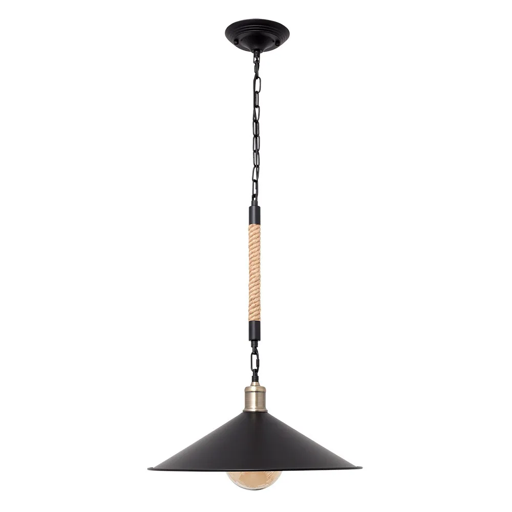 Colgante 1 luz cuerda cáñamo 43 cm Cabo