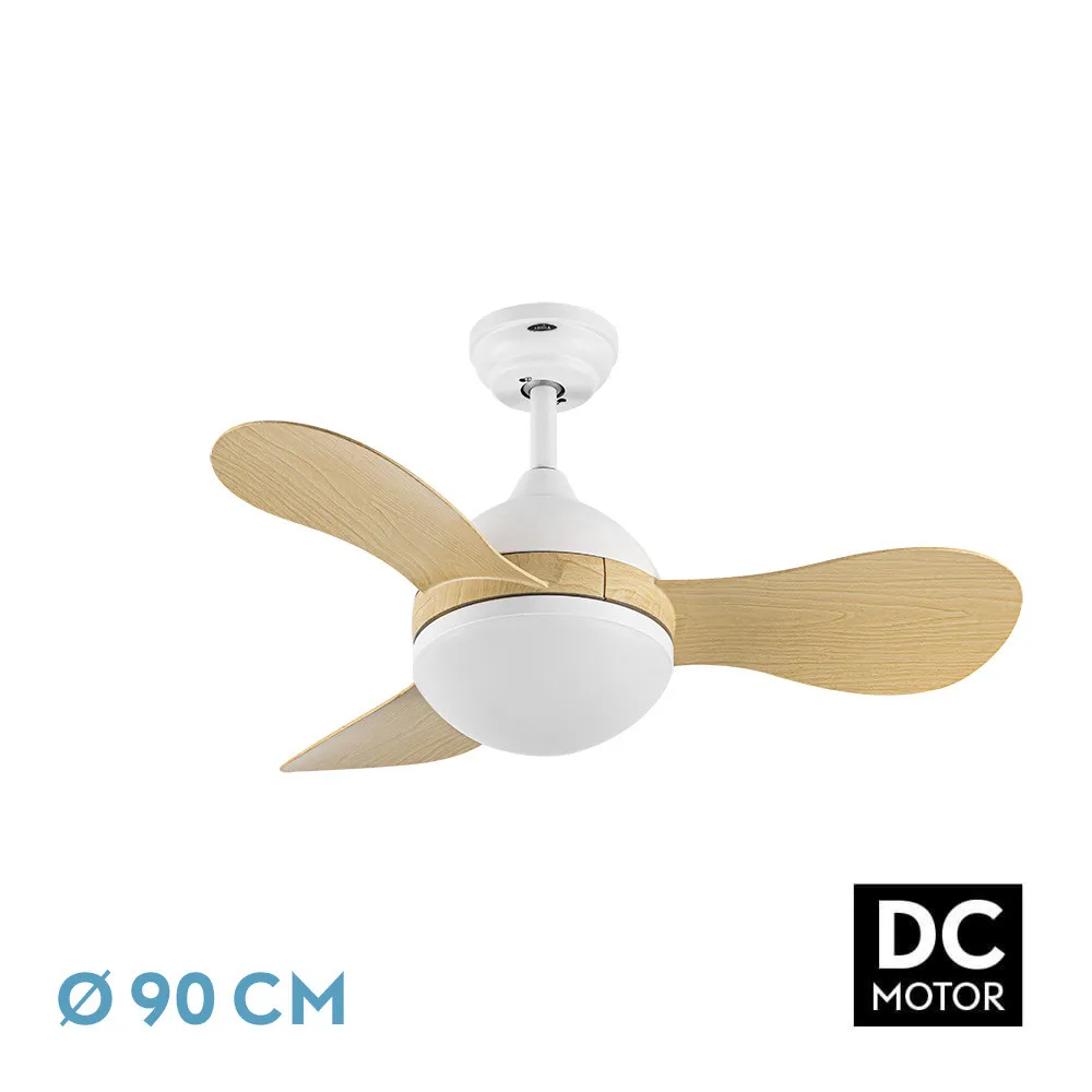Ventilador techo led con mando 3 aspas 90 cm Solido Ventilador techo led con mando 3 aspas 90 cm Solido