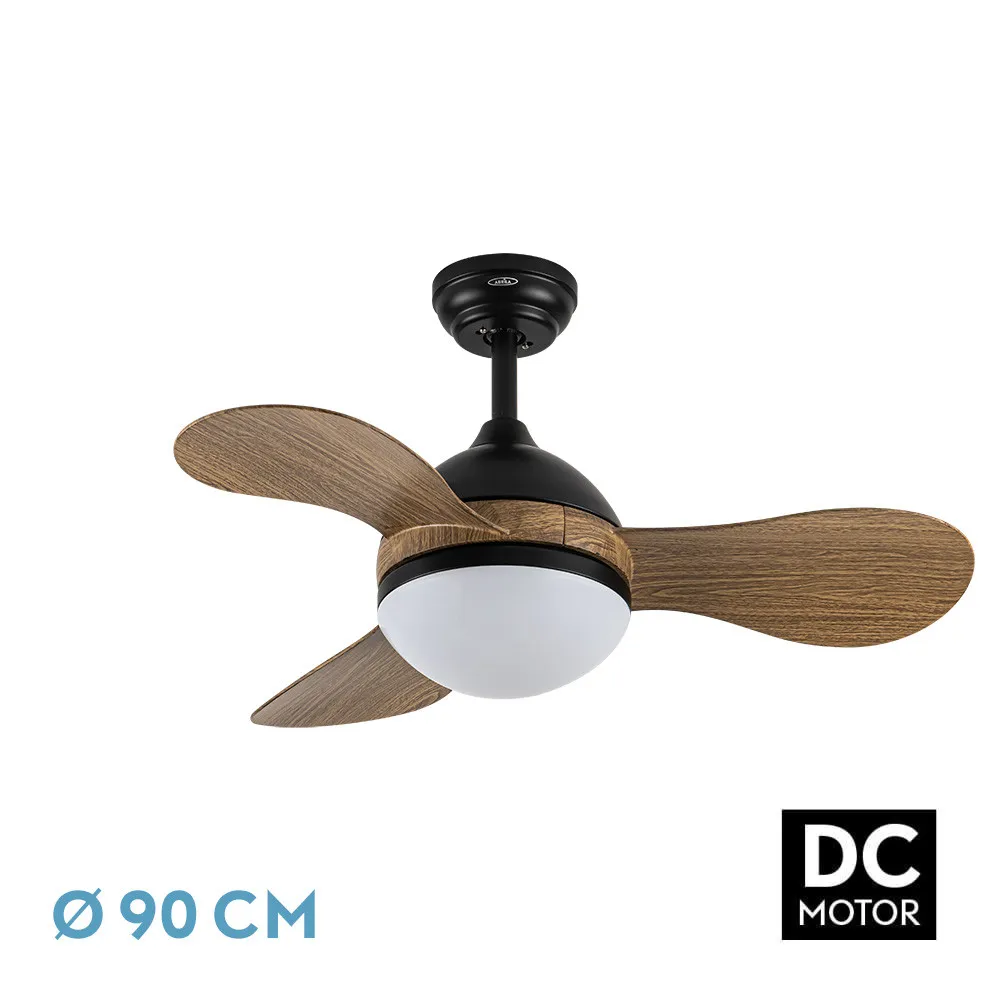 Ventilador techo led con mando 3 aspas 90 cm Solido Ventilador techo led con mando 3 aspas 90 cm Solido