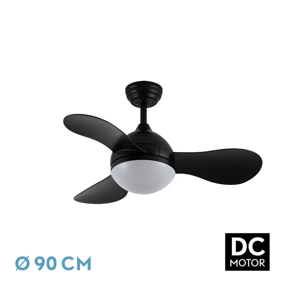 Ventilador techo led con mando 3 aspas 90 cm Solido Ventilador techo led con mando 3 aspas 90 cm Solido