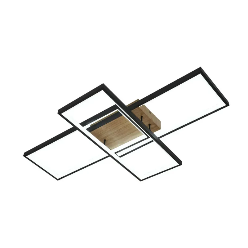 Plafón led rectángulos 79cm con madera Madaleta